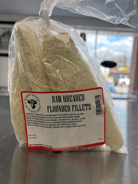 Raw Breaded Flounder Fillets